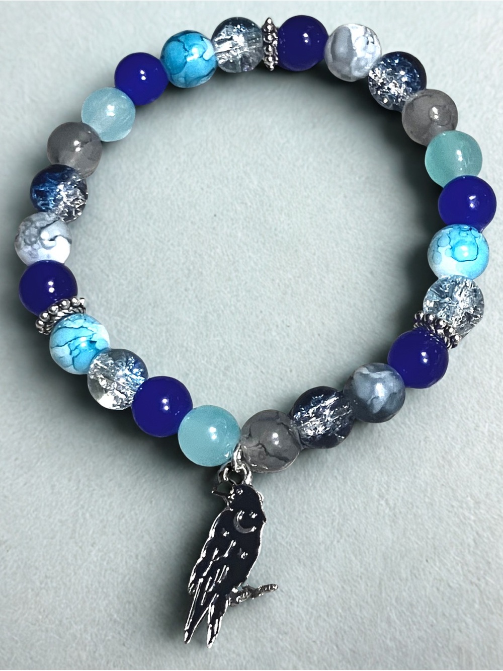 PICK ONE! Raven charm glass beaded bracelet collection - Picture 9 of 10